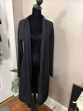 Babaton Black Open-Front Long Cardigan women’s small